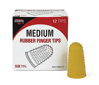 CoSCo
12 TIPS
MEDIUM RUBBER FINGER TIPS
SIZE 11½
Item #098173