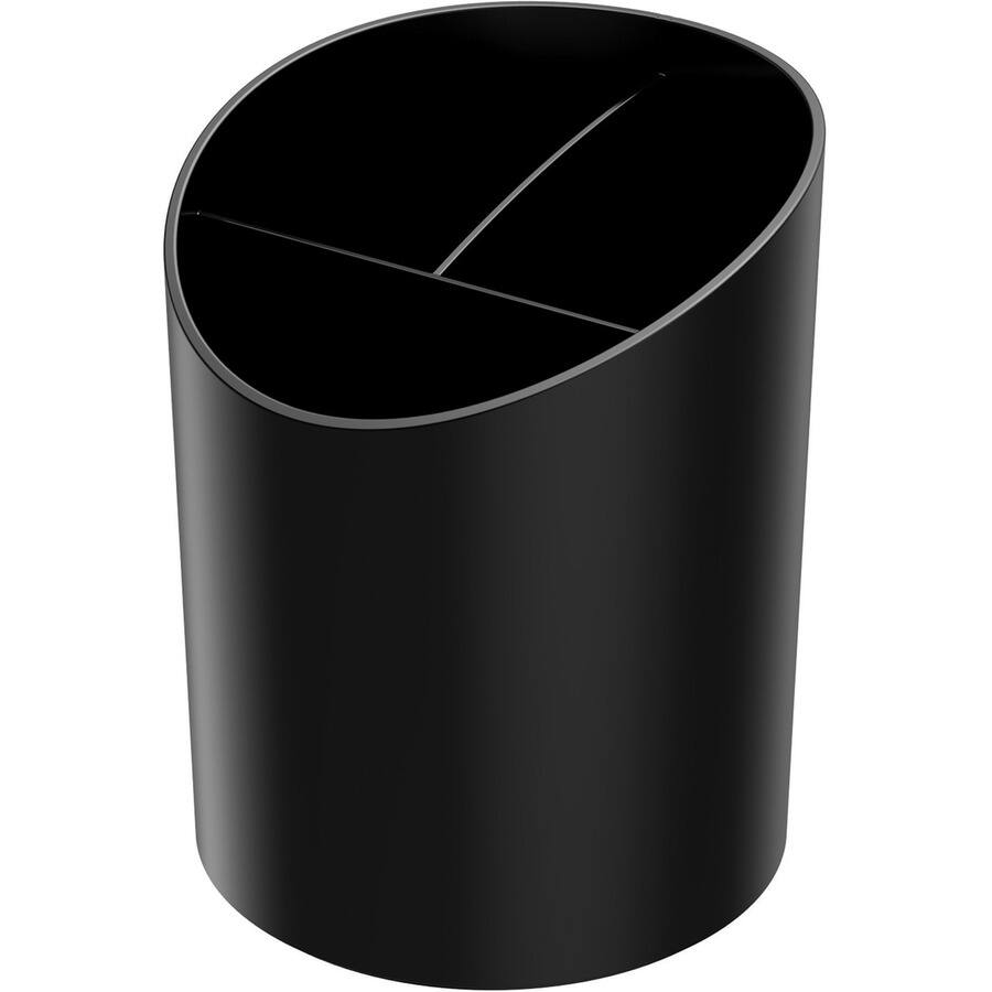 Angle. Deflecto - Deflecto Sustainable Office Recycled Large Pencil Cup 5.6" x 4.4" x 4.4" Length Black - Black.