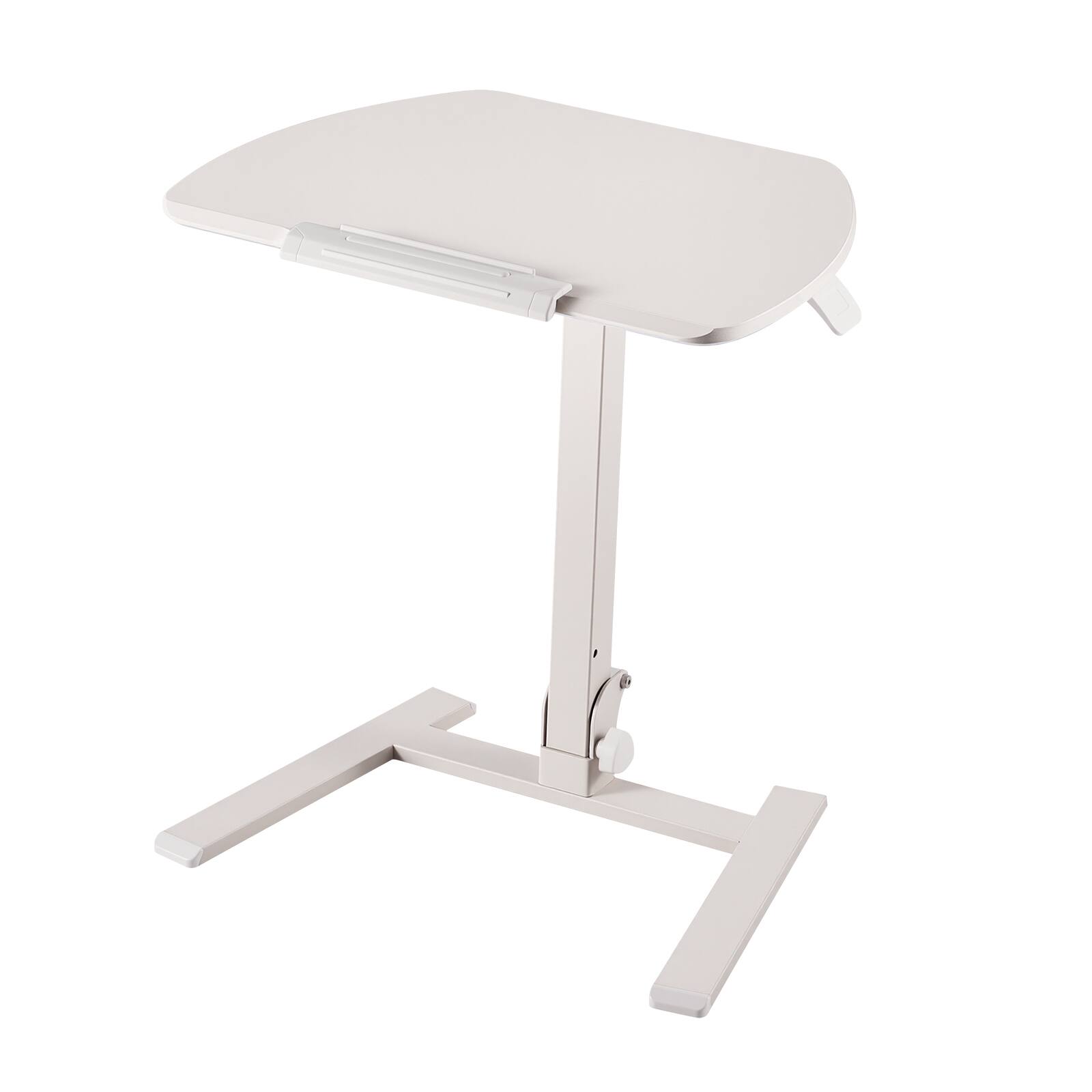Alt View 5. VEVOR - Standing Desk, Adjustable Height Mobile Stand Up Desk with Tilting Desktop, 25.6 x 19 in Small Computer Sit Stand - Off White & Black.