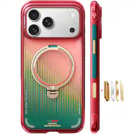 TORRAS - Soccer National Teams - Portugal National Team - Ostand Q3 Air, FPF Limited Edition Shockproof Magnetic Case with 360° Stand, iPhone 17 Pro Max - Glory Slash