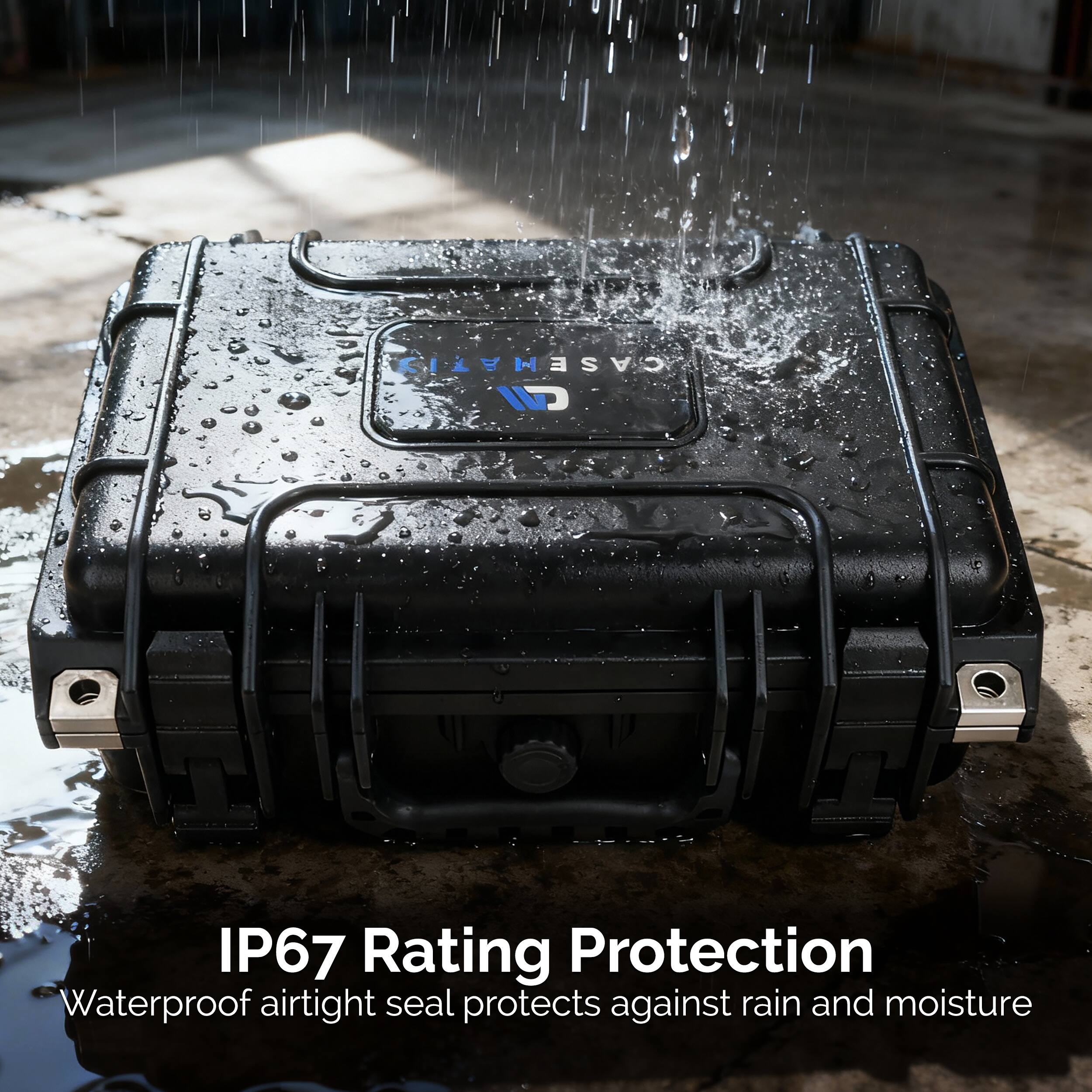 CASEMATIX 1 IP67 Rating Protection  
Waterproof airtight seal protects against rain and moisture