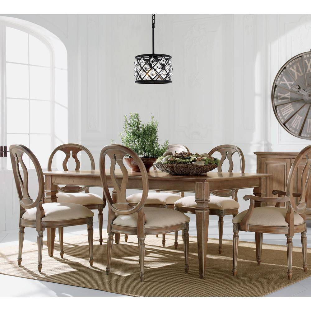 Left. Urban Classic - Madison 3 light Matte Black Pendant Clear Royal Cut Crystal - Matte Black.