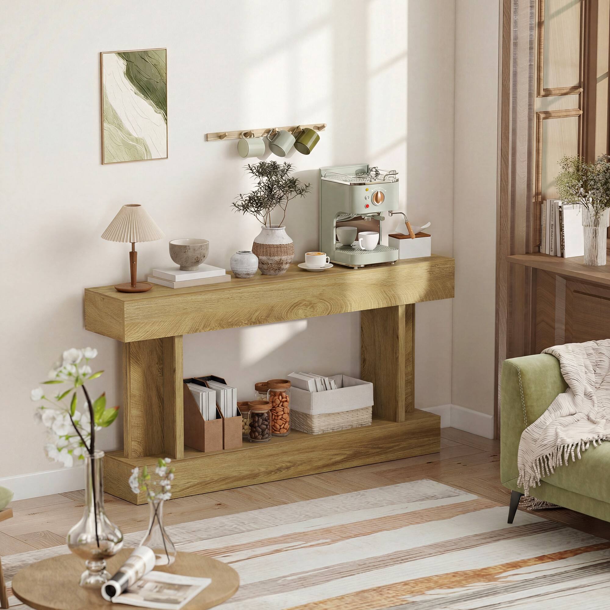 Alt View 7. Homcom - Inch Long Console Table - Oak.