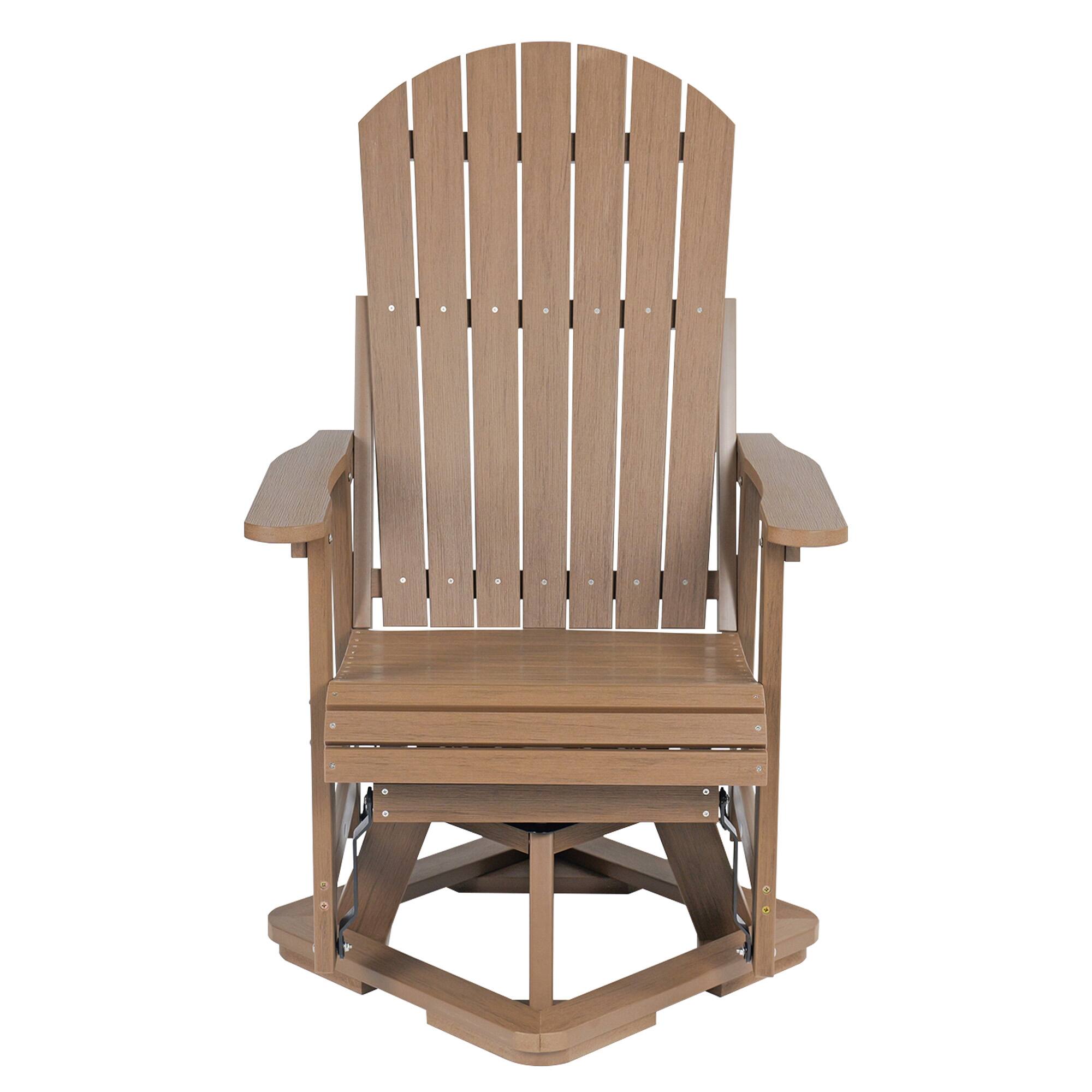 Alt View 5. Fortune Candy - HIPS Swivel Patio Glider, Poly Lumber Weather Resistant Outdoor Chair, for Patio, Porch, Yard - Brown.