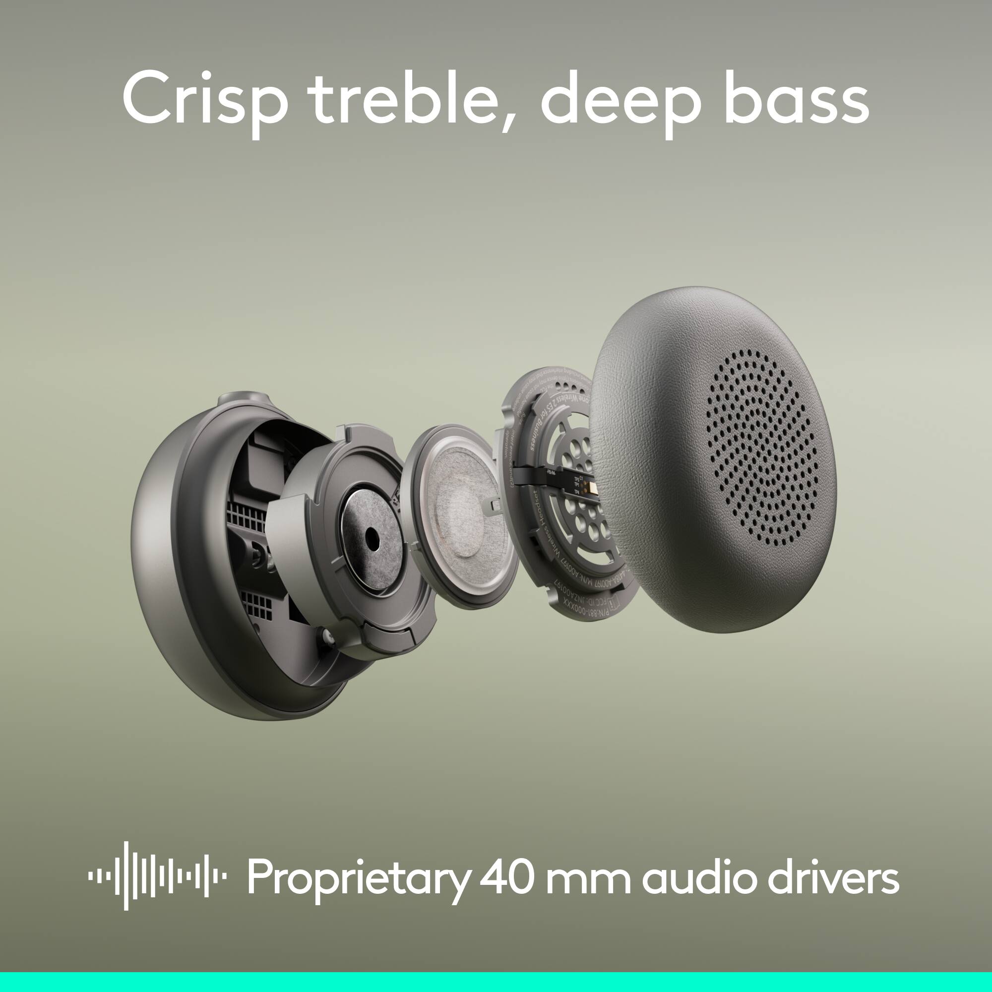 Crisp treble, deep bass

Proprietary 40 mm audio drivers