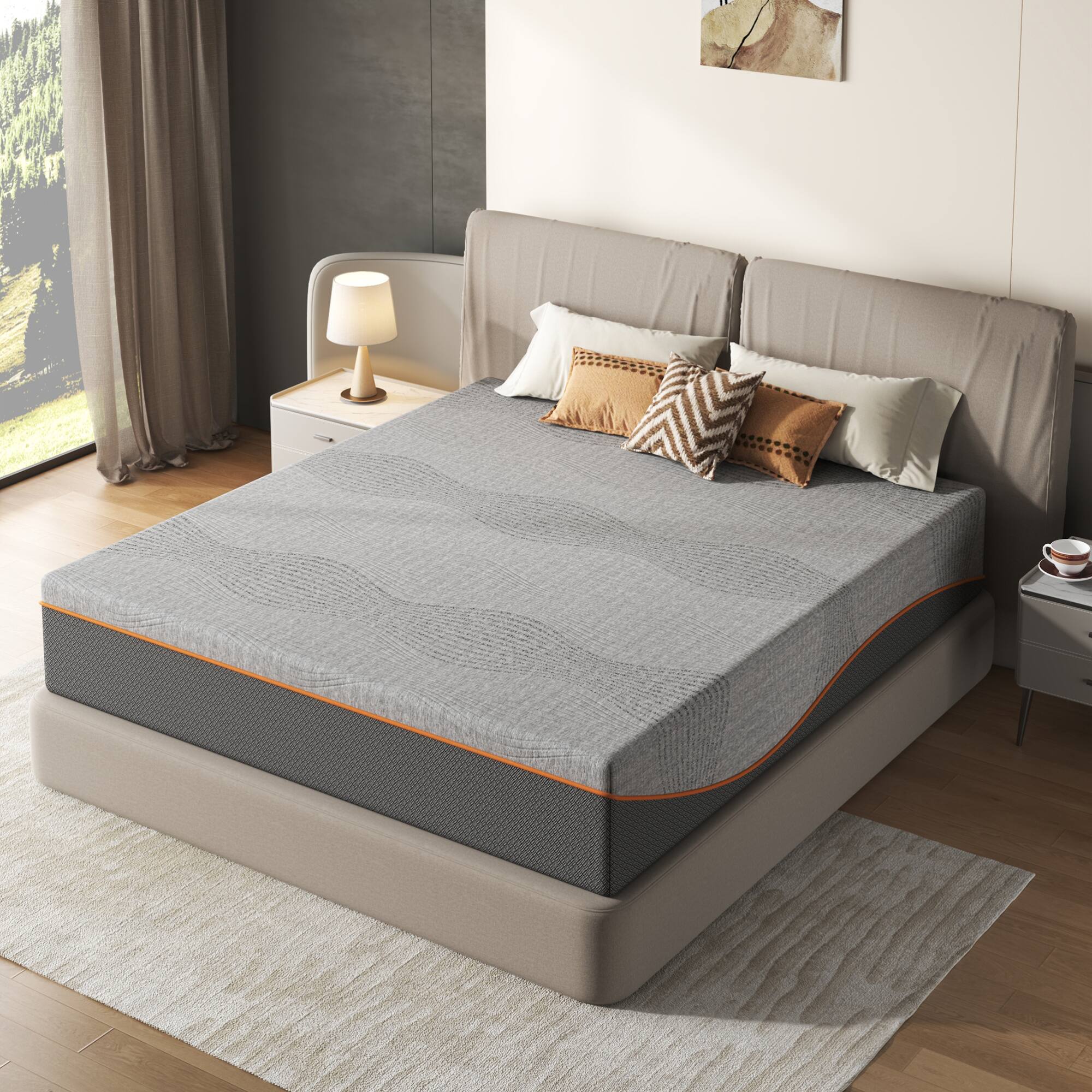 Angle. GOODSILO - Premium King Size Memory Foam Mattress with Cooling Layers and Certified Safe Materials for Enhanced Sleep Comfort - Black.