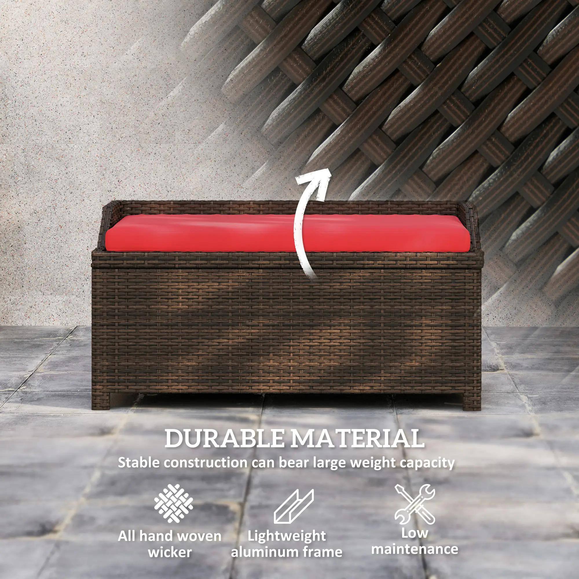 DURABLE MATERIAL  
Stable construction can bear large weight capacity  

- All hand woven wicker  
- Lightweight aluminum frame  
- Low maintenance