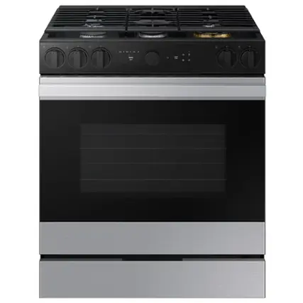 Samsung - OPEN BOX Bespoke 6.0 Cu. Ft. Slide-In Gas Range with Air Sous Vide - Stainless Steel