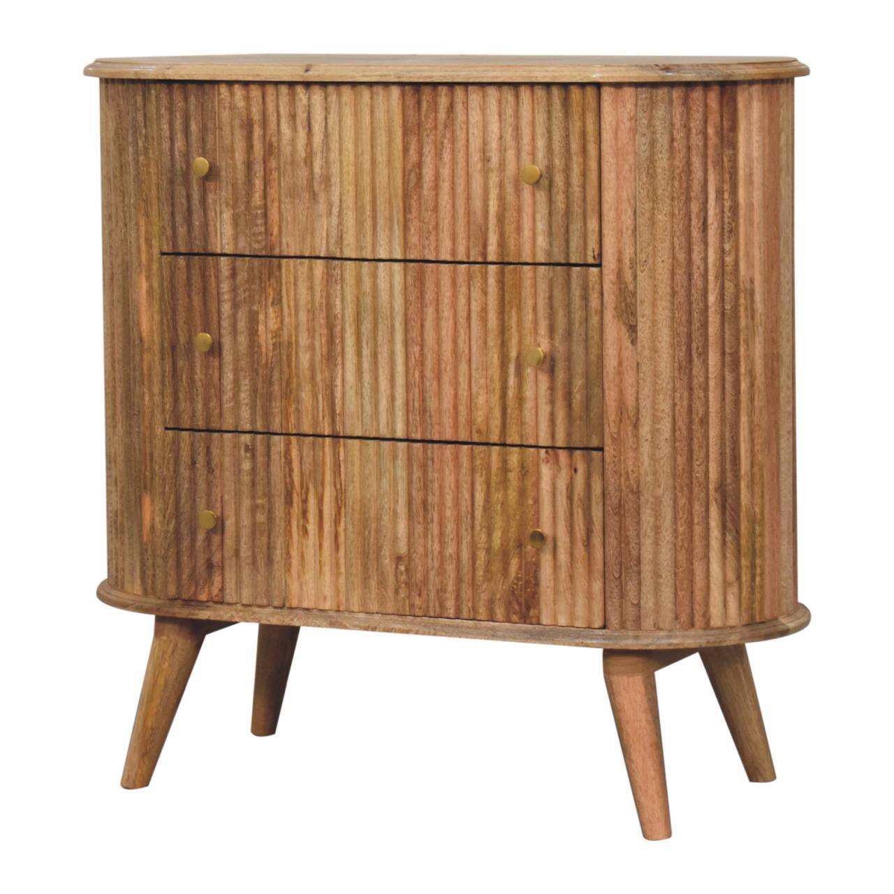 Back. Artisan Furniture - Artisan Furniture Solid Wood Soba Nordic Chest, 3 Drawers, Brown - Brown.