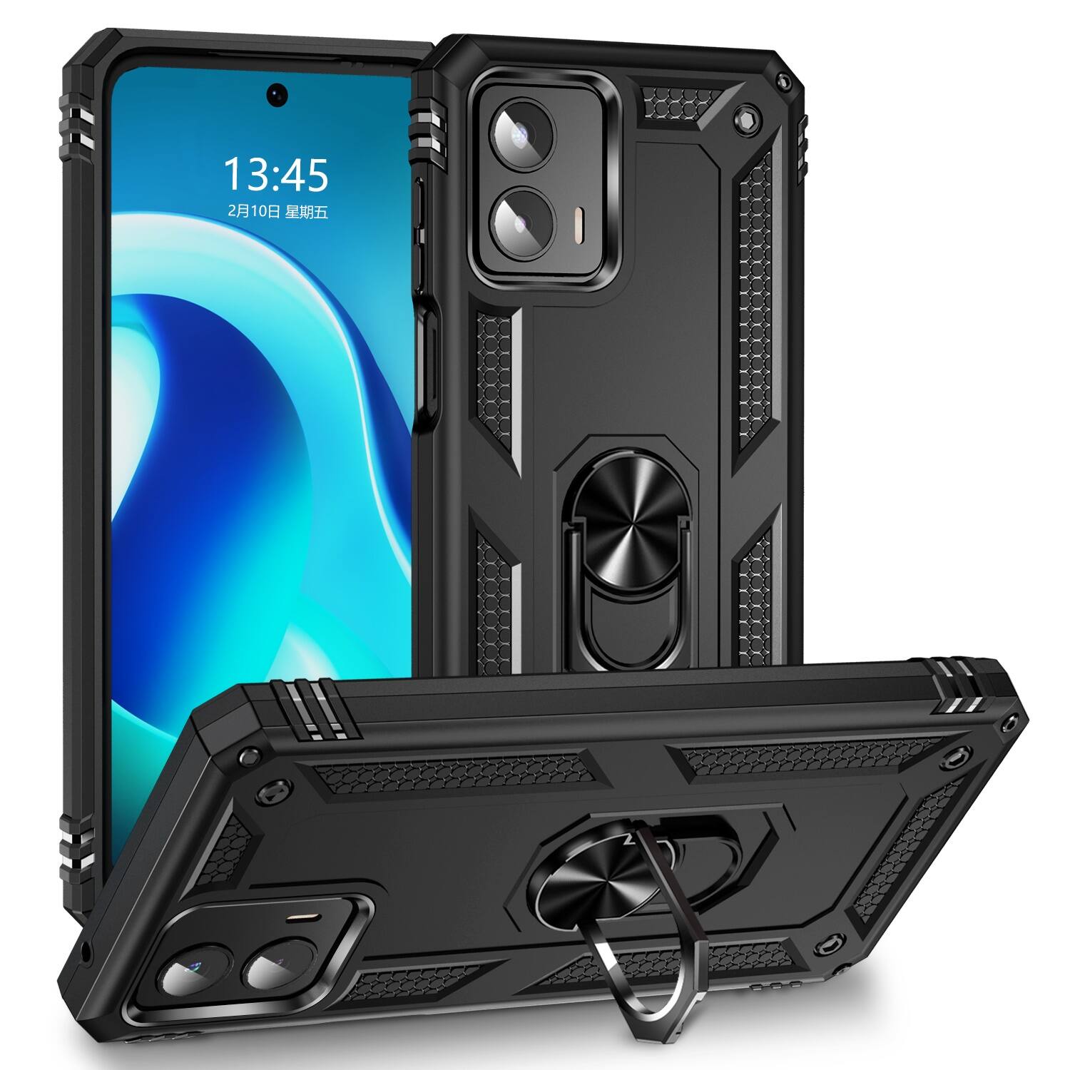 Alt View 11. SaharaCase - Military Kickstand Series Case for Motorola Edge+ (2023) - Black.