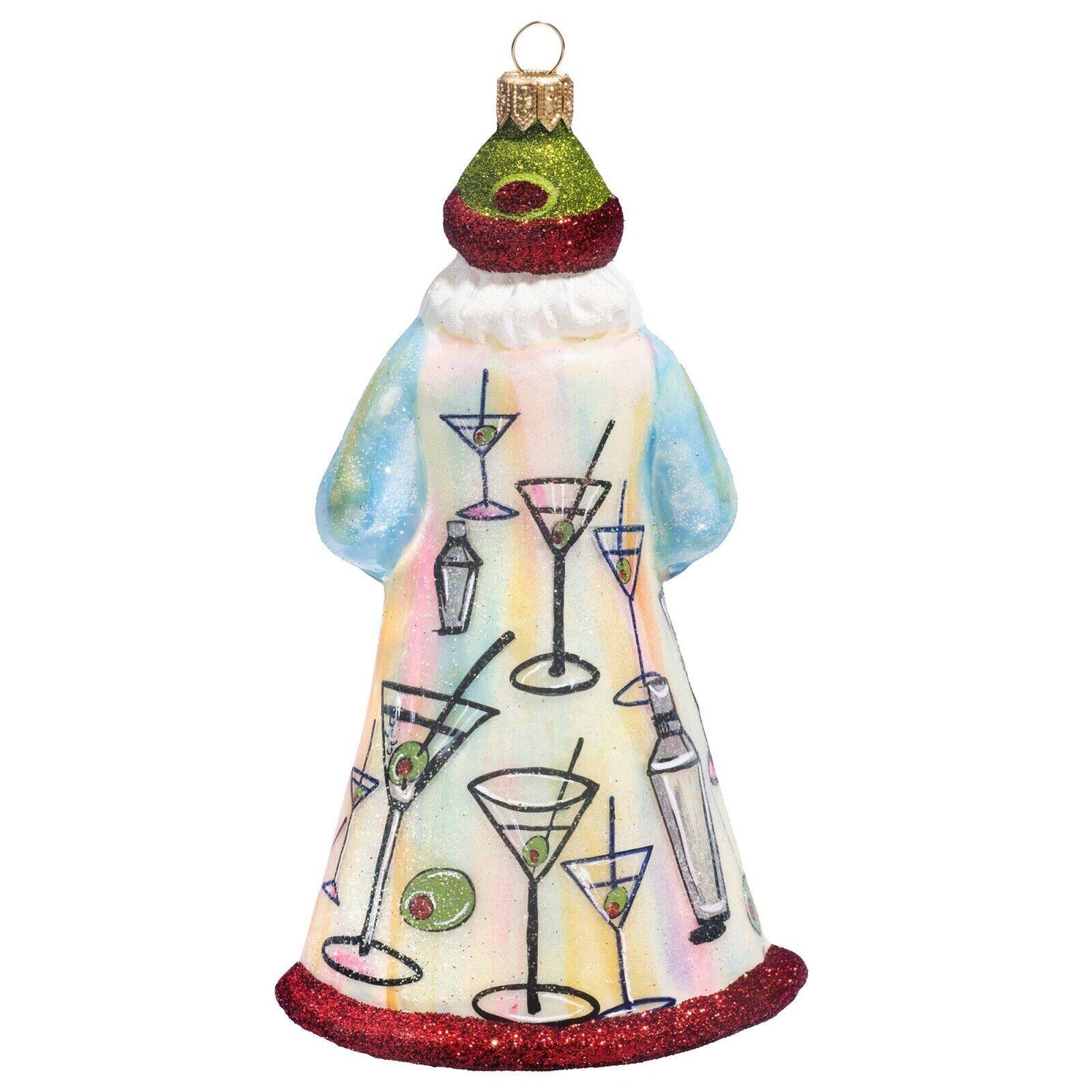 Angle. Joy to the World Collectibles - Joy to the World Glitterazzi Martini Santa Polish Glass Christmas Ornament - Multicolor.
