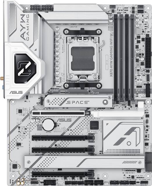 ASUS - X870 AYW GAMING (Socket AM5) AMD X870 ATX DDR5 Wi-Fi 6 AX Motherboard - White