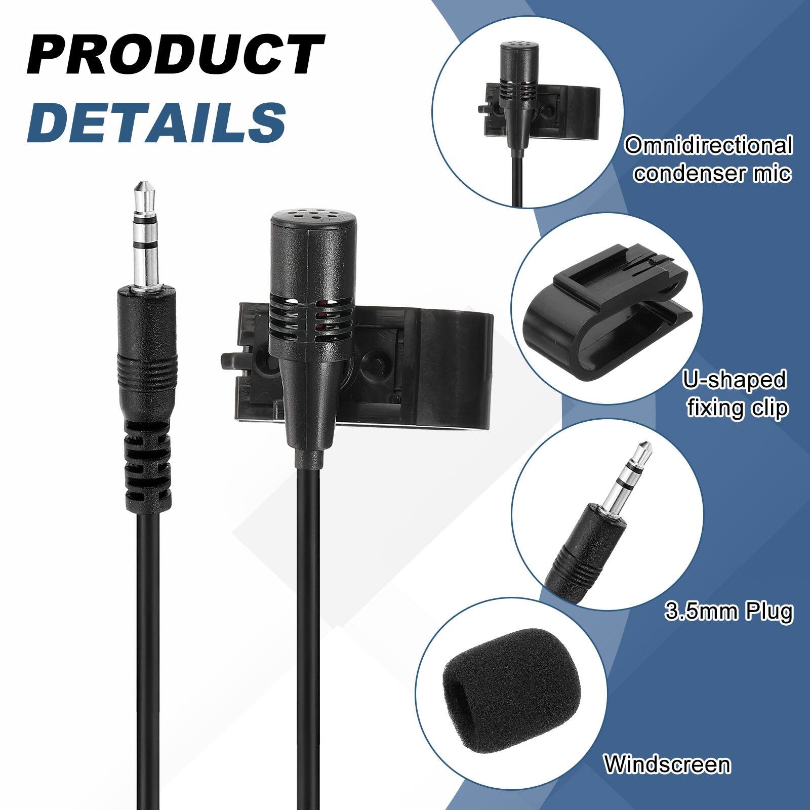 PRODUCT DETAILS

- Omnidirectional condenser mic
- U-shaped fixing clip
- 3.5mm Plug
- Windscreen