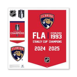 Mustang Drinkware - Florida Panthers 2025 Stanley Cup Champions 28" x 50" Banner Repositionable Wall Decal Set - Multicolor