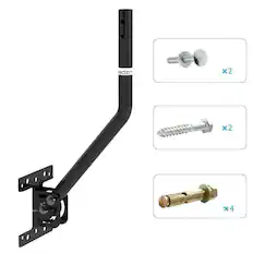 Front. Winado - Adjustable Outdoor TV Antenna Satellite Dish J Pole Mount Base Bracketfor for Roof/ Wall Installation Hardware Included - Black.
