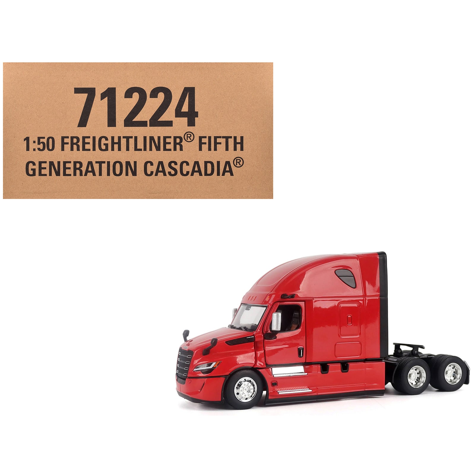 "2025 Freightliner Cascadia Gen-5 Sleeper Cab Truck Tractor Red ""Transport Series"" 1/50 Diecast Model by Diecast Masters" price history on PriceWatchPro