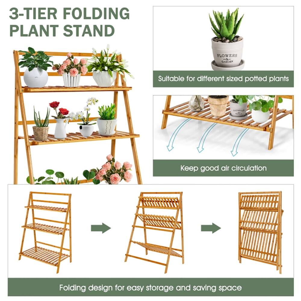 3-TIER FOLDING PLANT STAND

Suitable for different sized potted plants

Keep good air circulation

Folding design for easy storage and saving space