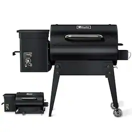 KingChii - Portable Electric Wood Pellet Grill and Smoker with Foldable Legs, 456 Sq. In. Cooking Area,PID Temp Control (180–425°F)