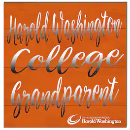 Jardine - Harold Washington College Phoenix 10" x 10" Grandparent Wood Plaque - Orange