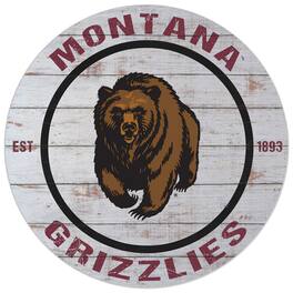 Jardine - Montana Grizzlies 20'' x 20'' Indoor/Outdoor Weathered Circle Sign - Multicolor