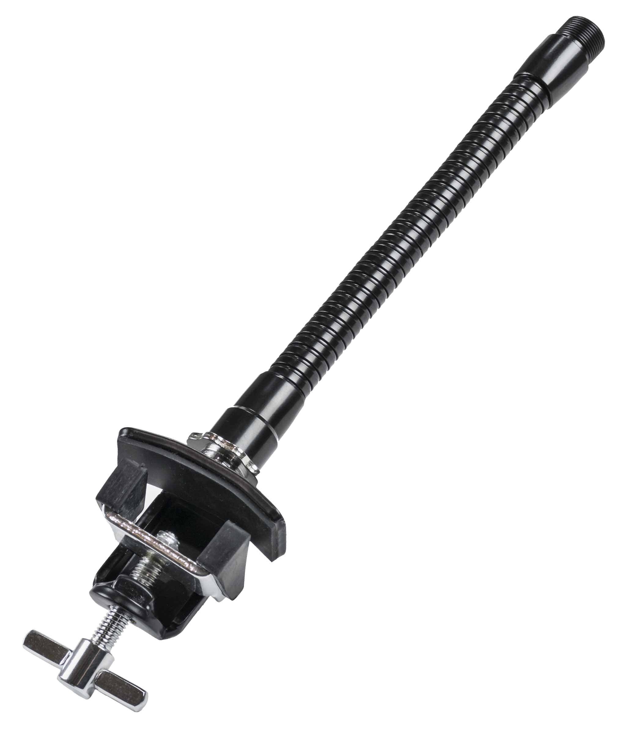 Angle. Gibraltar Hardware - 6" Microphone Gooseneck with Bass Drum Hoop Clamp, Flexible Mic Mount with Rubber-Lined Clamp.