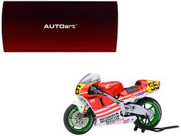 Honda NSR500 WGP500 Motorcycle #56 Red and White with Helmet "Baribari Legend" (1986) OVA 1/12 Model by Autoart - Multicolor