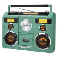 Studebaker - SB2140 Portable Stereo Boombox with Bluetooth/CD/AM-FM Radio/Cassette Recorder - Teal - Front_Zoom