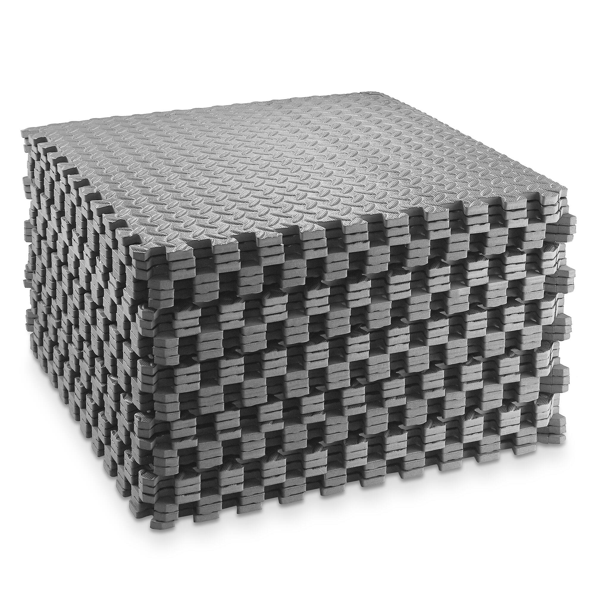 Alt View 1. Philosophy Gym - Exercise Flooring Mats - Foam Rubber Interlocking Puzzle Floor Tiles - Gray.