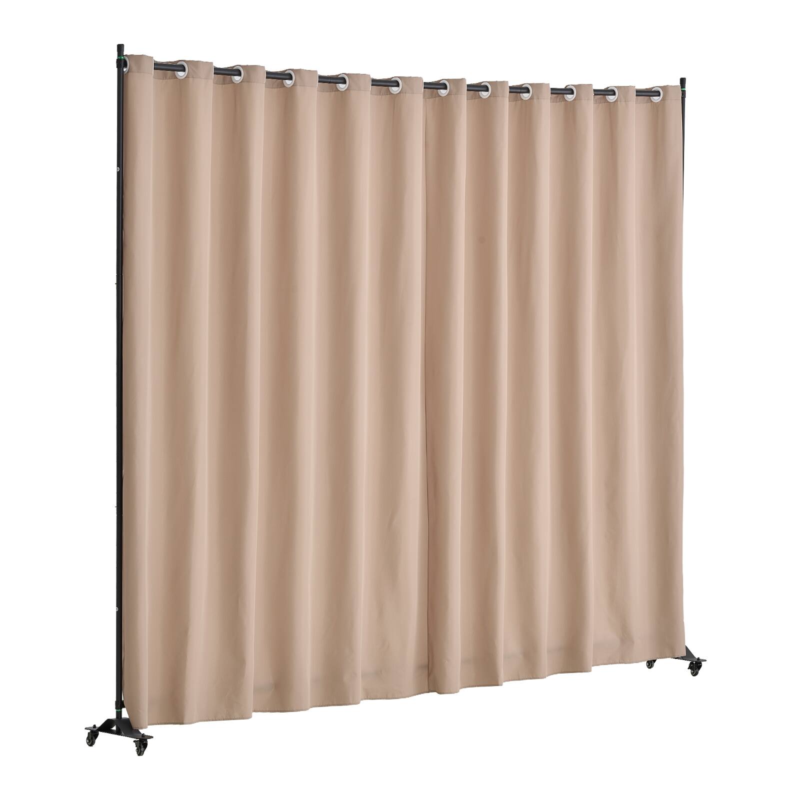 Alt View 4. VEVOR - Room Divider, Portable Panel Room Divider with Wheels Curtain Divider Stand, Freestanding Room Divider Privacy Screen - Brown.