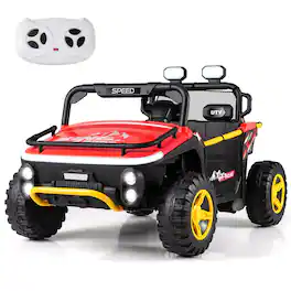 Costway - 24V Ride on Toy for Big Kids 2 Seater Ride on UTV Truck Car with Remote Control - Red