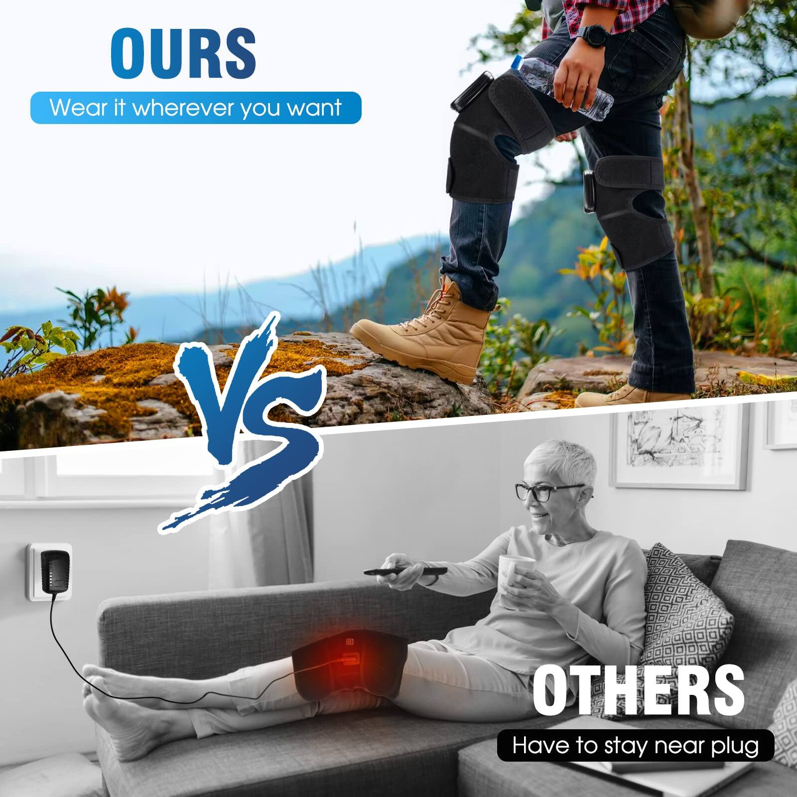 **OURS**  
Wear it wherever you want

**VS**

**OTHERS**  
Have to stay near plug