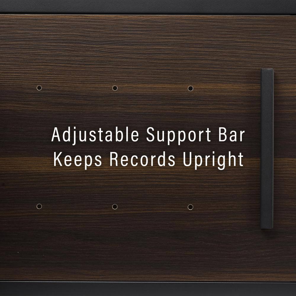 Adjustable Support Bar Keeps Records Upright