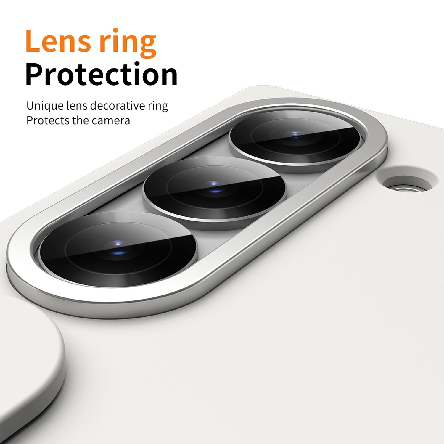 Lens ring Protection  
Unique lens decorative ring  
Protects the camera