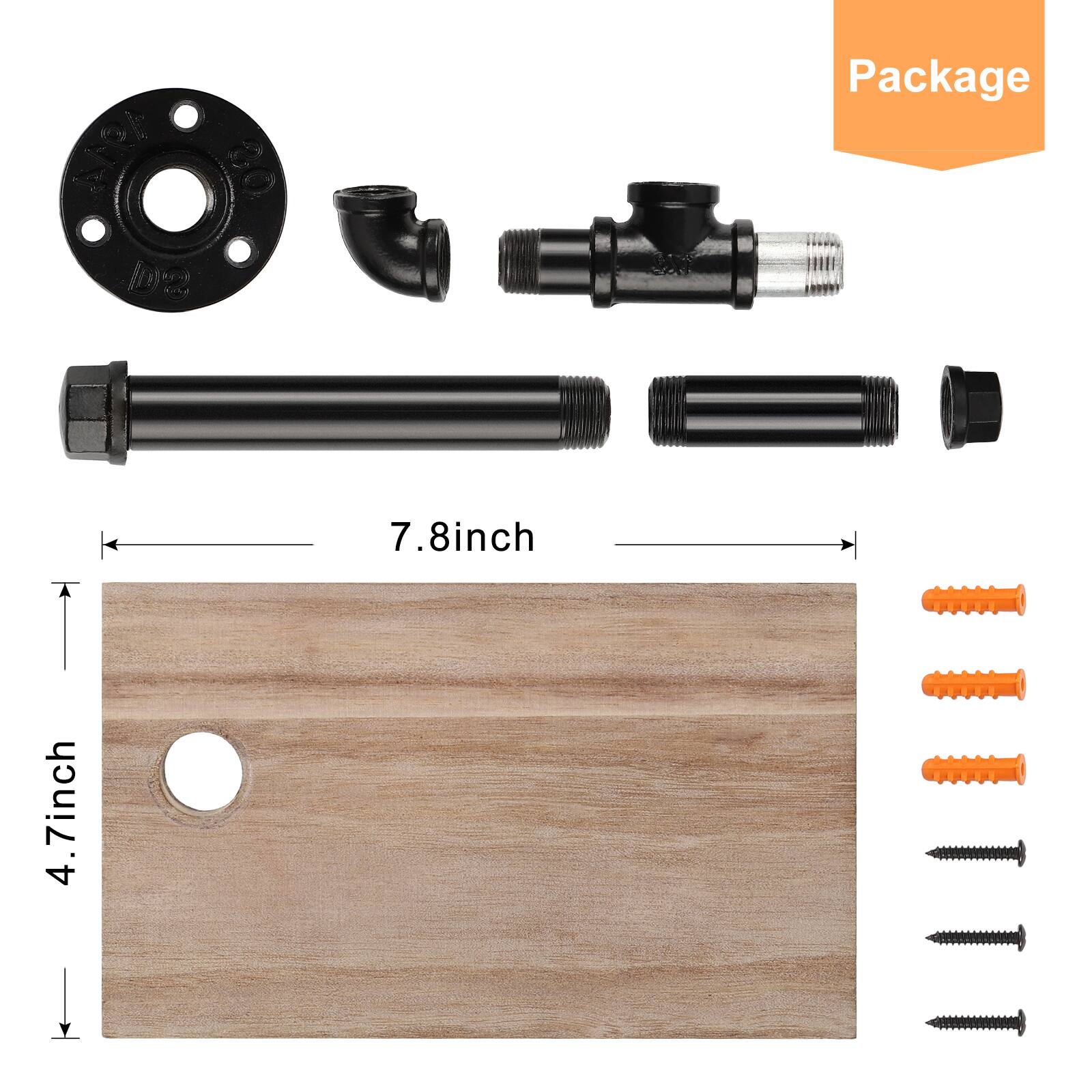 4.7 inch  
7.8 inch  
Package
