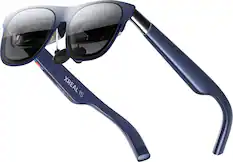 Front. XREAL - 1S AR Glasses w/X1 Chip, 52-Degree FOV 120Hz Display w/Sound by Bose for iPhone 17/16/15, Steam, ROG, Mac/PC/Android/iOS - Cobalt Blue.