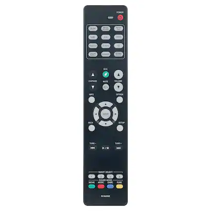 POWER
SLEEP
MEDIA
BLU-RAY
DVD
TUNER
AUDIO
CD
RADIO
CBL/SAT
FLAT
GAME
AUX
TV/ACO
TV
AUX
ONLINE
NETWORK
Bluetooth
VOLUME
MUTE
CH/PAGE
INFO
OPTION
ENTER
BACK
TUNE-
TUNE+
SMART SELECT
1 MOVIE
2 SOUND
3 GAME
4 PURE
RC028SR