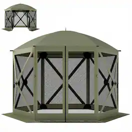 Outsunny - x 11 ft Pop Up Gazebo Screen Tent, Portable Instant Camping Canopy Screen House with Nettings, Carry Bag