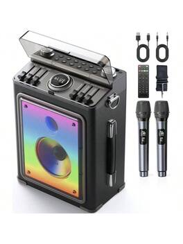 Stamp n Camp - Enhanced Sound Quality Professional Speaker Karaoke with Wireless, Professional - For Home, Outdoor - Black