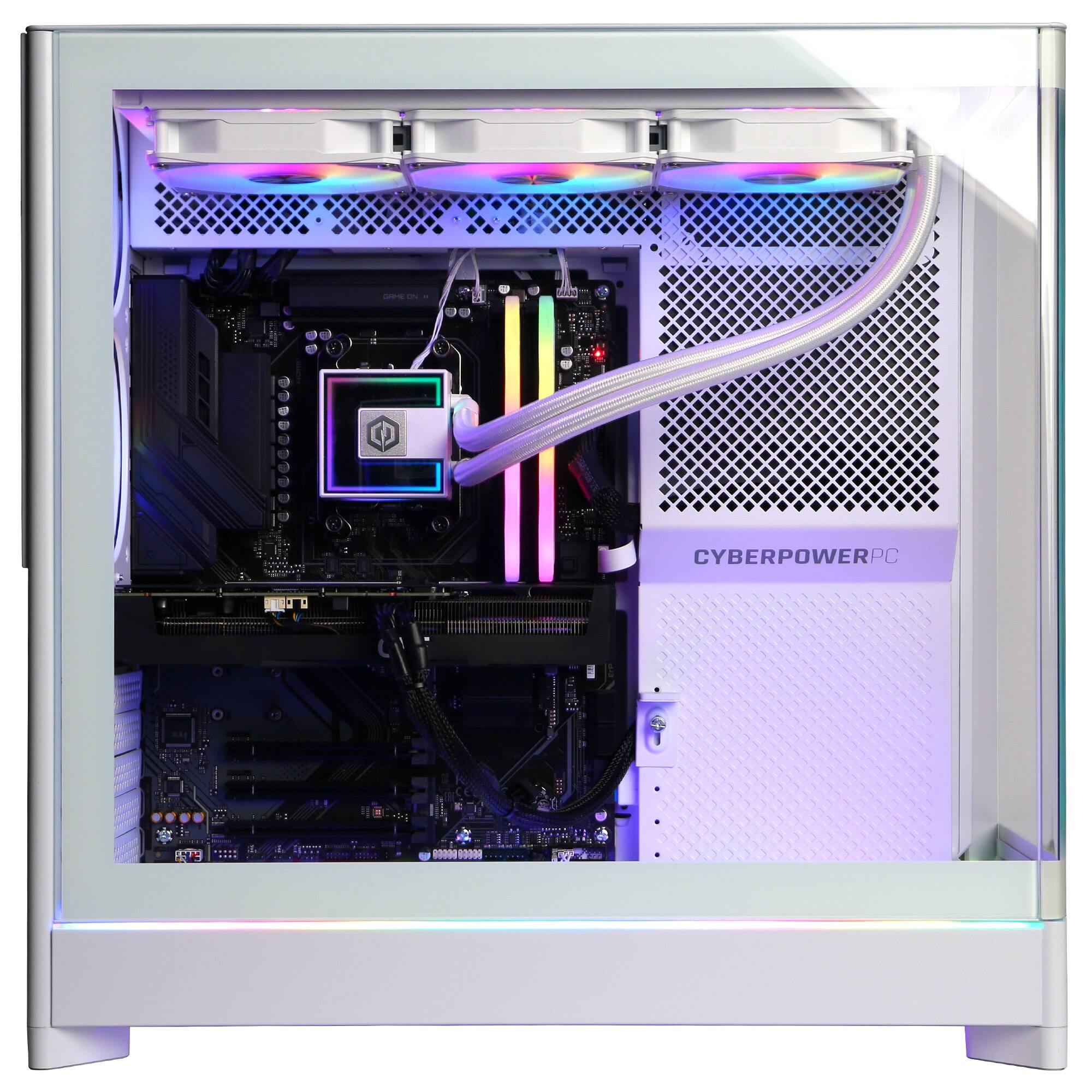 Alt View 5. CyberPowerPC - Gaming Desktop - AMD Ryzen 9 9900X 2024 - AMD Radeon RX 9070 XT 16GB - 32GB DDR5 Memory - 2TB SSD Storage - White.