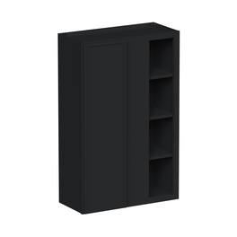 Boyel Living - 27-in W x 42-in H x 12-in D Shaker RTA Kitchen Corner Wall Cabinet with Soft-Close - Black