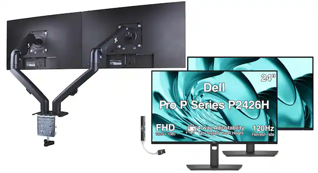 24" Dell Pro P Series P2426H
FHD 1920 x 1080
4-way Adjustability
120Hz
Tilt/Swivel/Pivot/Height
Refresh rate