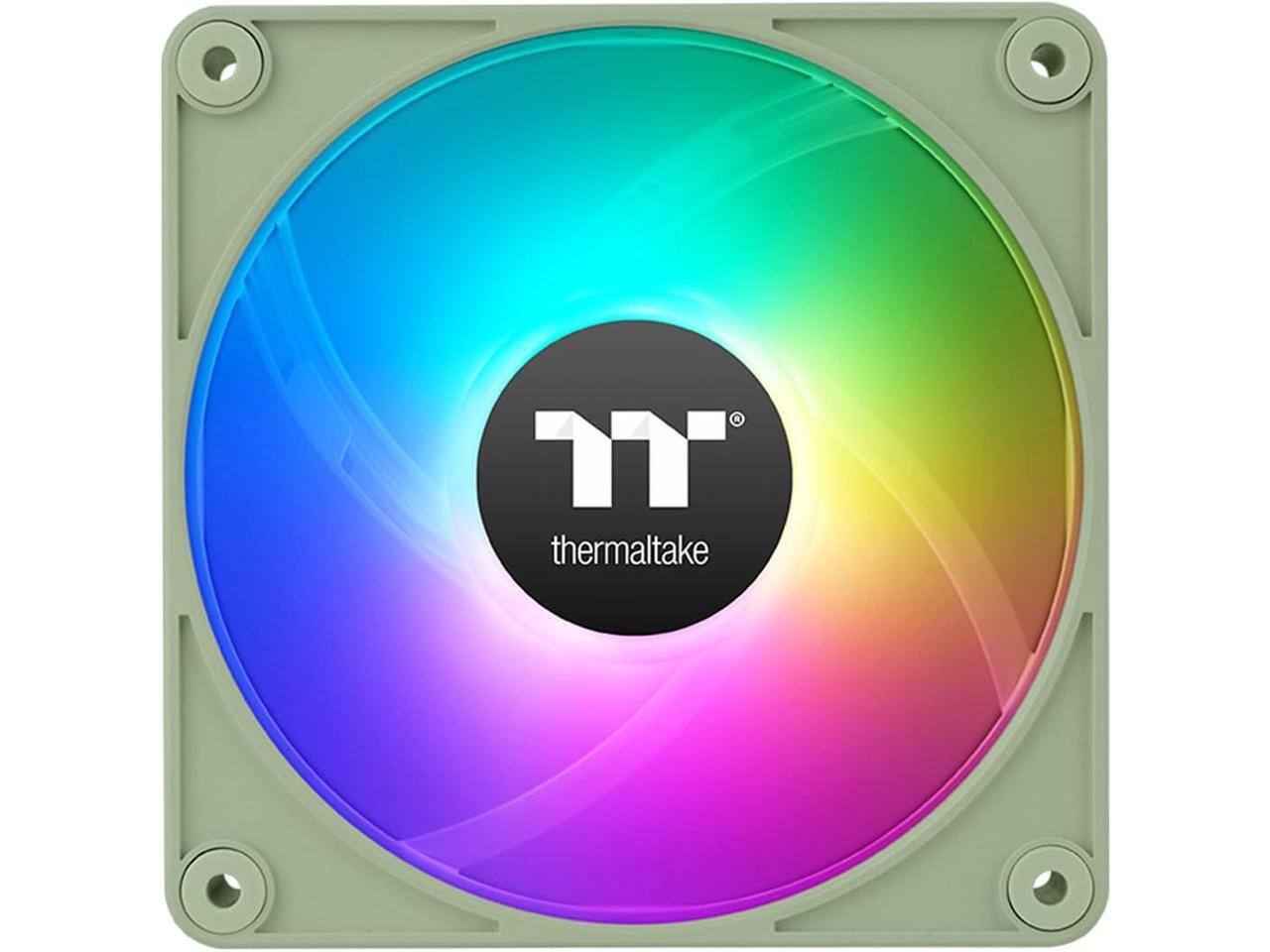 Alt View 1. Thermaltake - Thermaltake CT120 EX ARGB Green 3-Pack Fan, Magnetic, 5V Sync, 16.8M Colors, 120mm Case Fan - Matcha Green.