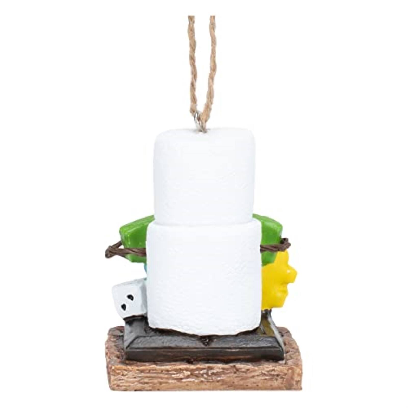 Left. Ganz - Ganz Smores Marshmallow Snowman Game Night Resin Christmas Tree Ornament 2.6 inch - White.