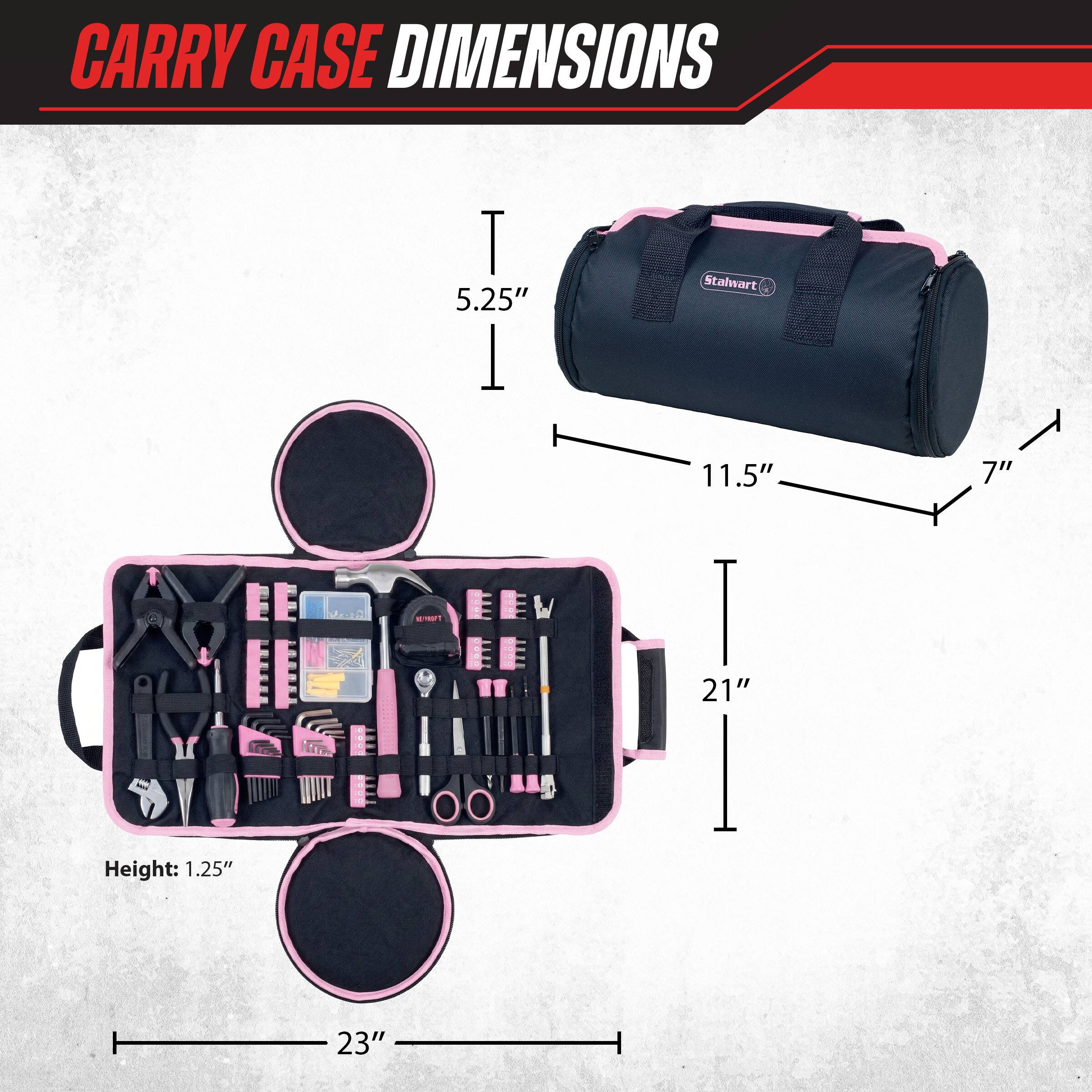 CARRY CASE DIMENSIONS

- Height: 1.25"
- Length: 23"
- Width: 11.5"
- Depth: 7"
- Height of the case: 5.25"
- Height of the contents: 21"