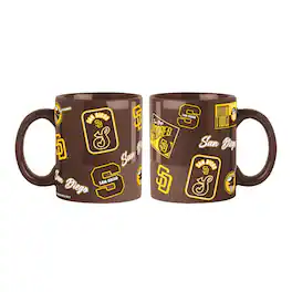 Logo Brands - San Diego Padres 2-Pack 15oz. Color Mug Set - Brown