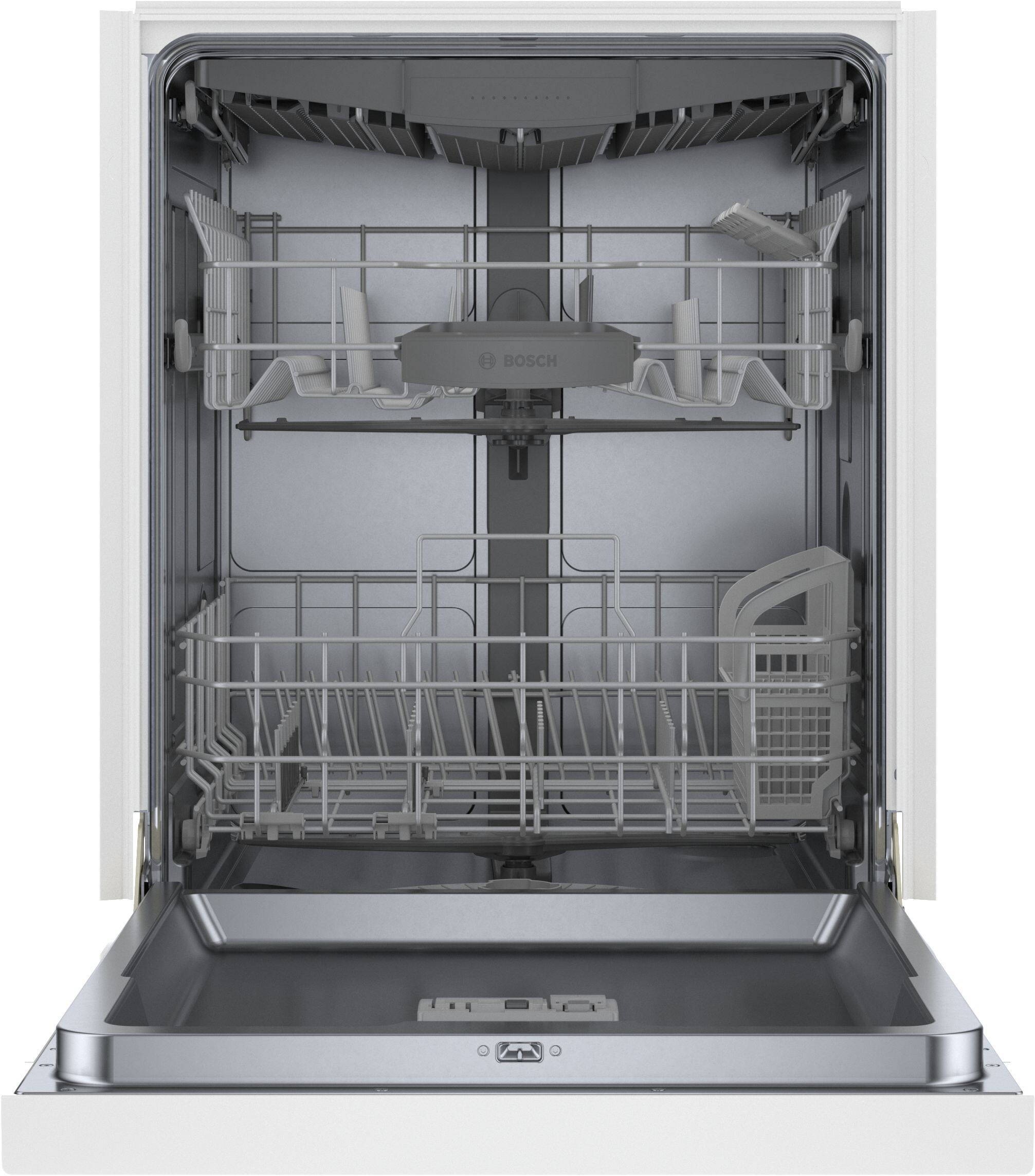 Alt View 18. Bosch - 300 Series 24" Front Control Smart Built-In Stainless Steel Tub Dishwasher with 3rd Rack, 46 dBA - White.