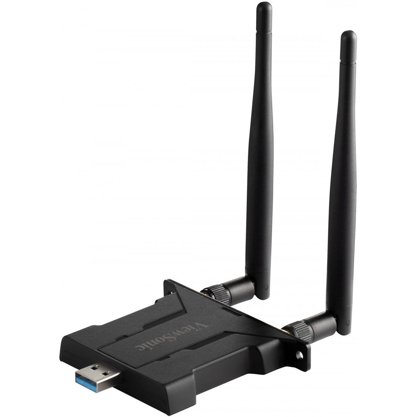 Alt View 2. ViewSonic - Viewsonic VB-WIFI-005 Dual Band WiFi 6 USB Adapter for IFP50-3/4/5, IFP52, IFP62, IFP110G, CDE20 and CDE30 Series with - Black.