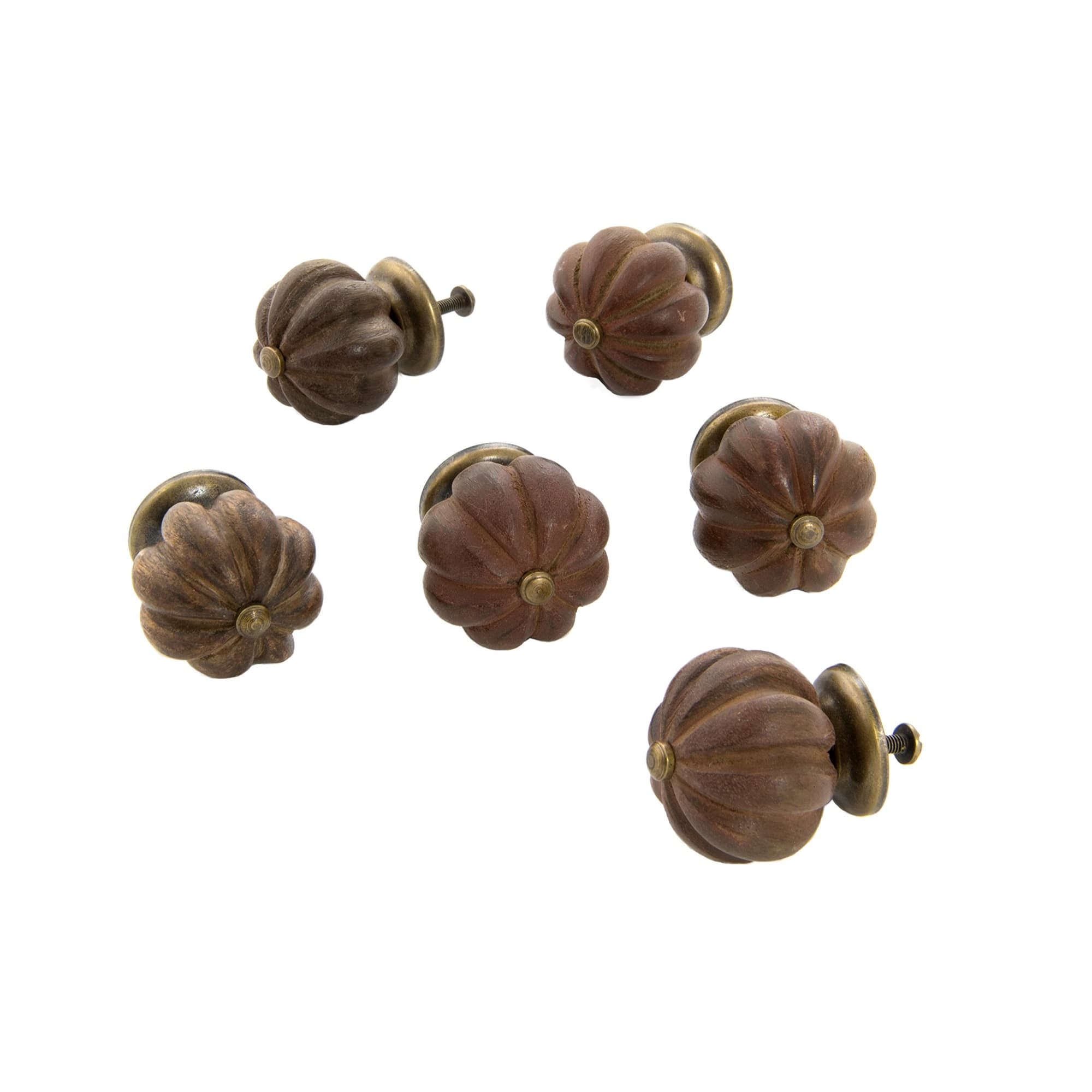 TX USA Corporation - Wood Fluted Ball Knob Set of 6 - Medium Brown price history on PriceWatchPro