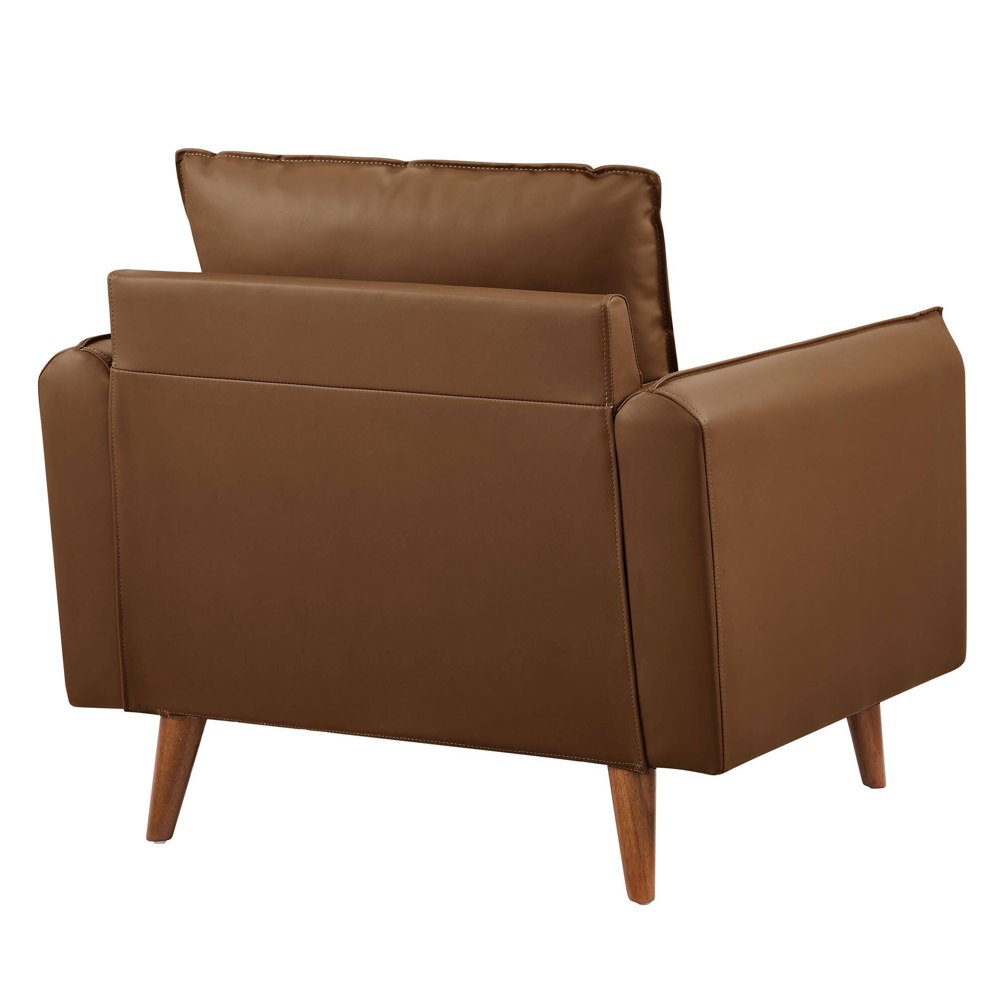 Alt View 1. Modway - Revive Upholstered Vegan Leather Accent Armchair by Modway - Brown.