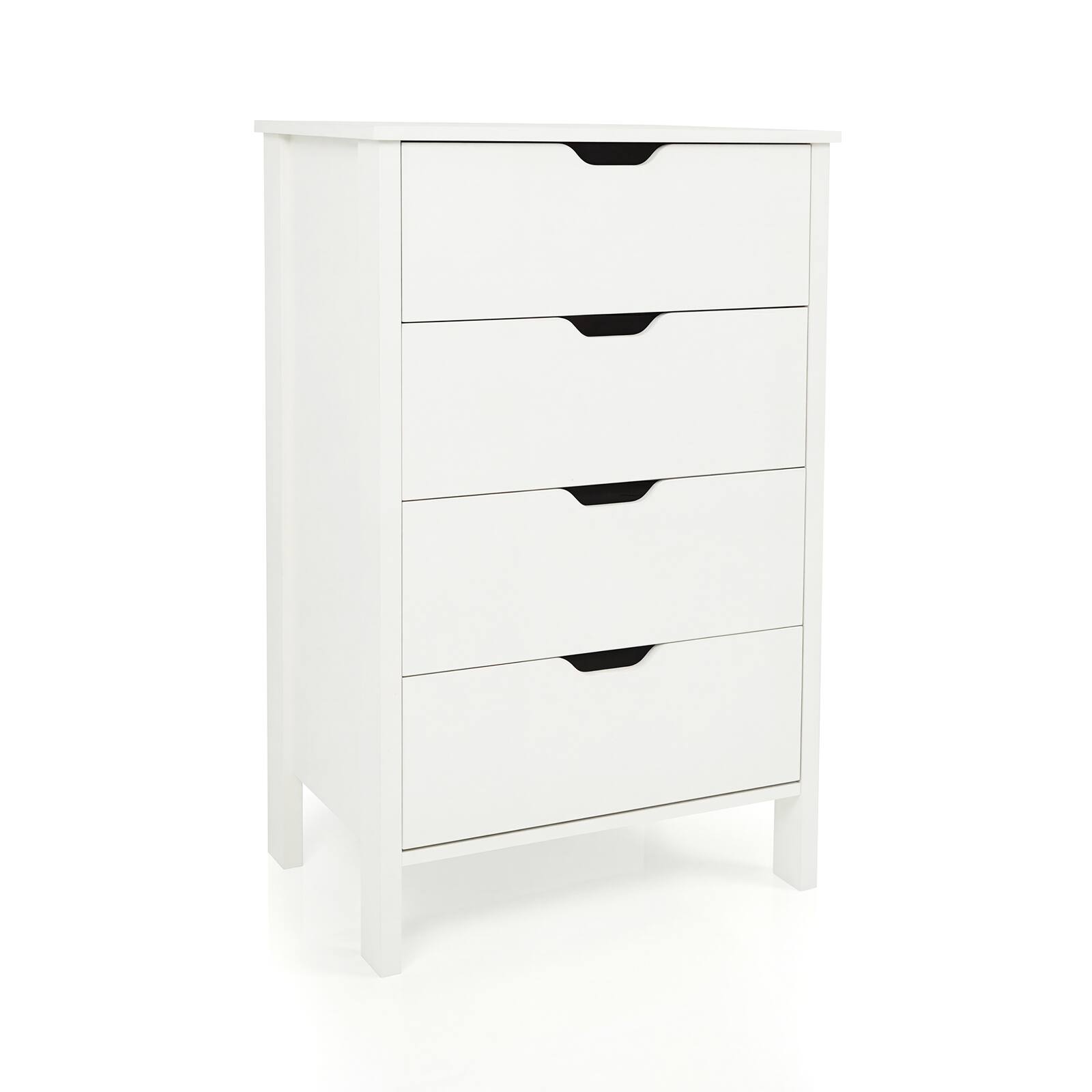Alt View 8. Gymax - Gymax 4-Drawer Dresser Nightstand w/Handles Anti-Tipping Kits&Deep Drawers for Bedroom - White.